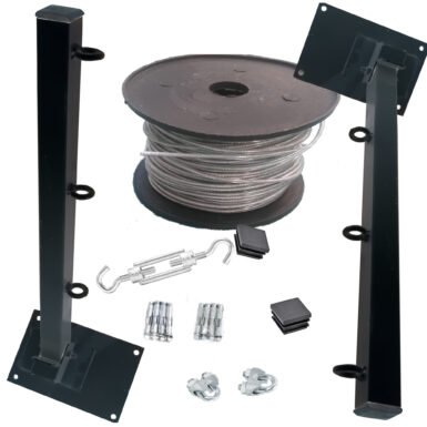 Tendedero Plegable para Ropa y Cobijas, de Color Blanco o Negro. (Cable de Acero, 3 líneas)