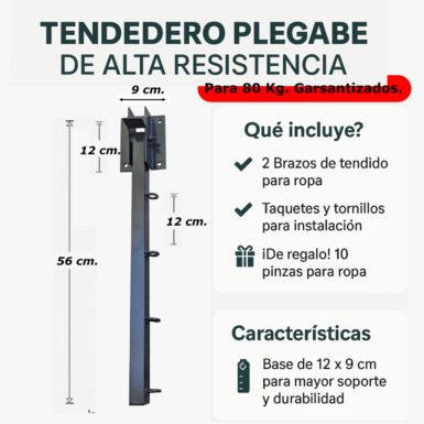 ONE SUPER PRACTIC Tendedero Plegable, Retráctil, Modelo Económico, para tendido y Secado de Ropa. (4 Líneas sin cordón)