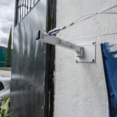 Tendedero Plegable para Ropa y Cobijas, de Color Blanco o Negro. (Cable de Acero, 3 líneas)