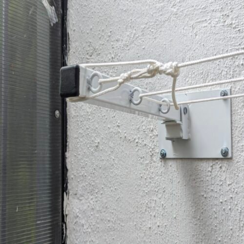 ONE SUPER PRACTIC Tendedero Plegable para Ropa y Cobijas Pesadas, Moderno y Elegante de Color Negro ó Blanco. (Cordón Poliéster, 3 líneas)