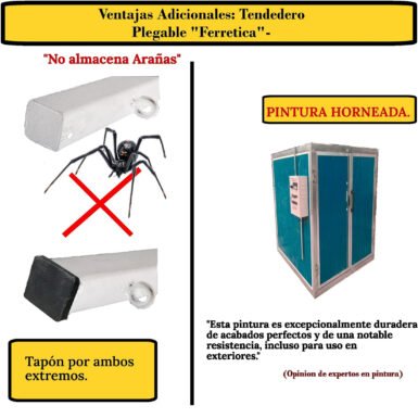ONE SUPER PRACTIC Tendedero Plegable para Ropa y Cobijas Pesadas, Moderno y Elegante de Color Negro. (Cordón Poliéster, 6 líneas)